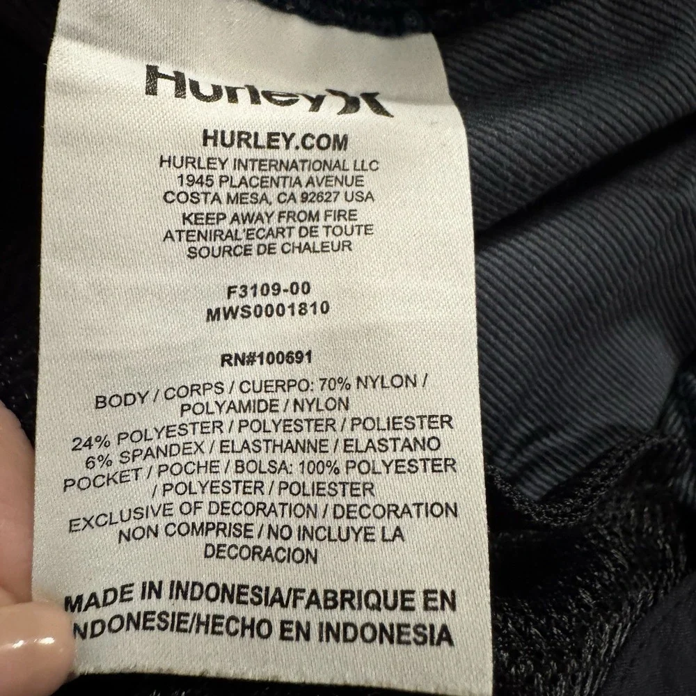 Hurley Hybrid Shorts Mens 31 Navy Blue Stretch Flat Front 9 Inseam - Picture 4 of 4